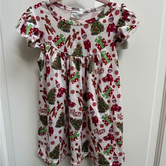 Other - Boutique Custom 2T Girls Elf on the Shelf Christmas Holiday Short Sleeve Dress